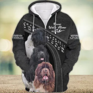 Neufundländer von Plattling s Bärenland Black Love Never Walk Alone 3D Full Print Shirts, Shirt For Dog Lovers, Dog Memorial Gifts for loss of Dog