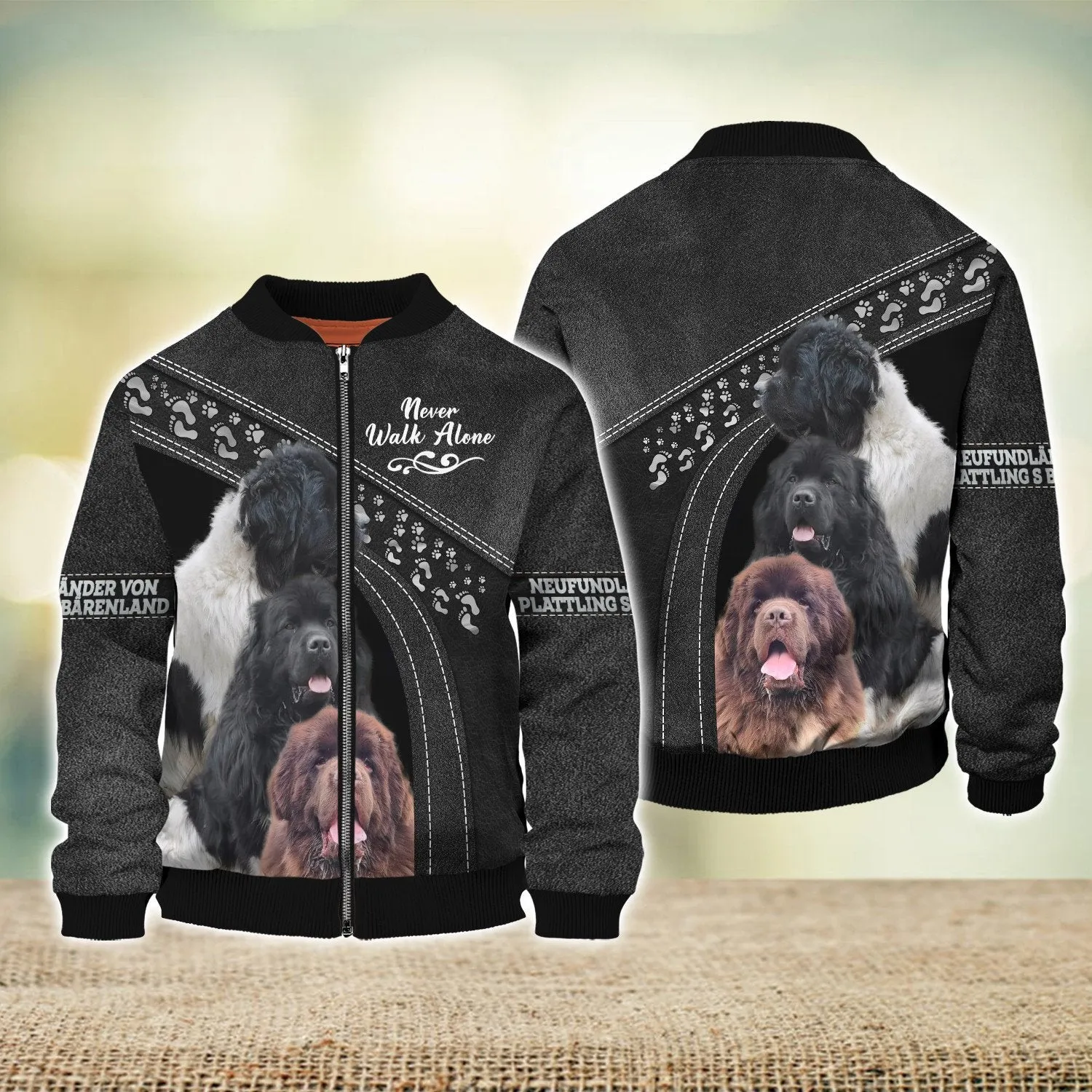 Neufundländer von Plattling s Bärenland Black Love Never Walk Alone 3D Full Print Shirts, Shirt For Dog Lovers, Dog Memorial Gifts for loss of Dog