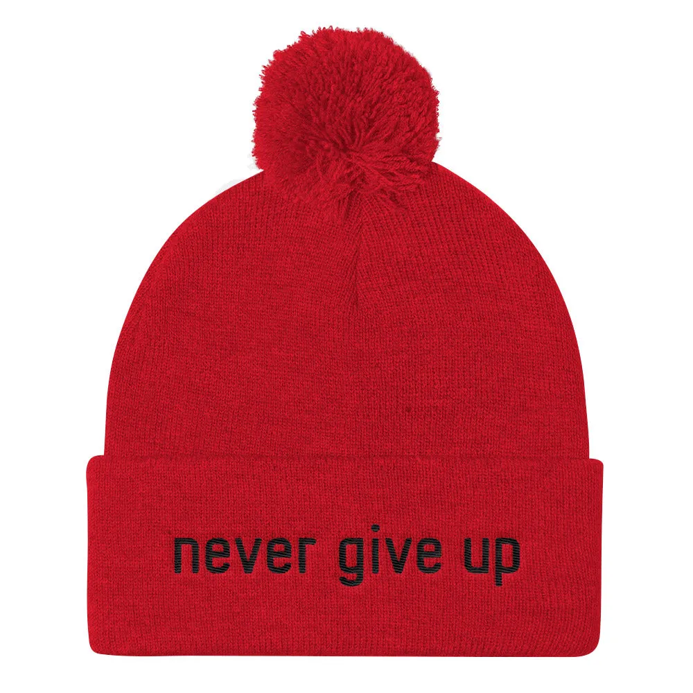 Never Give Up Knit Cap Beanie