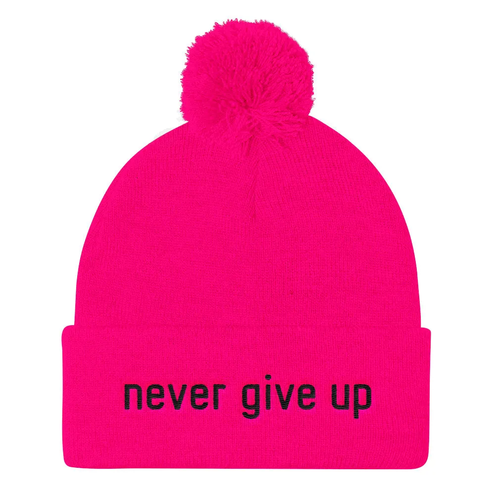 Never Give Up Knit Cap Beanie