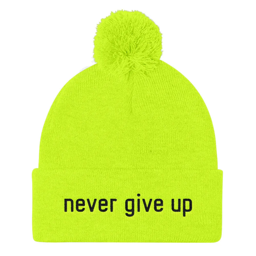 Never Give Up Knit Cap Beanie