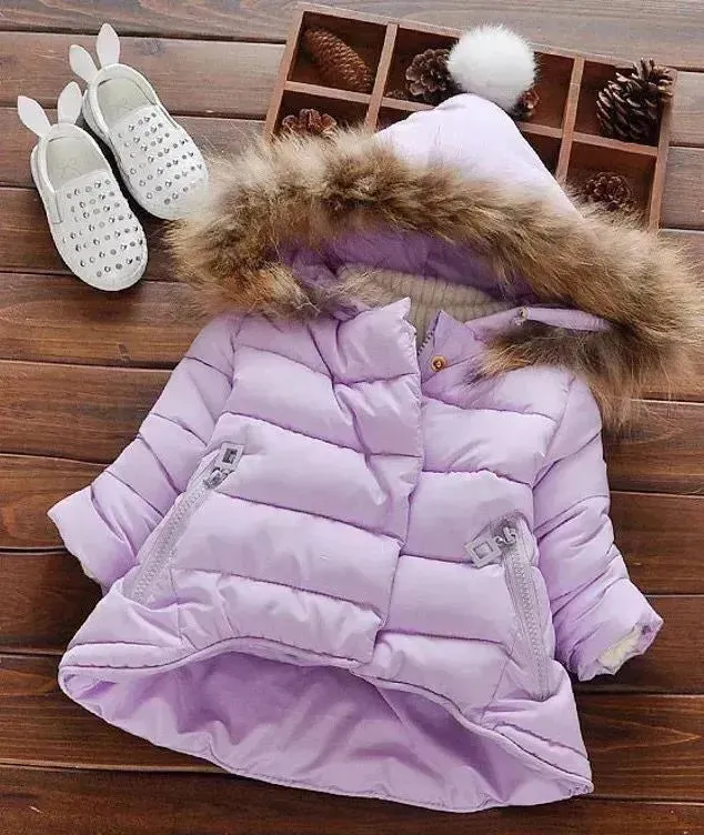 New born Baby Hooded Winter Jacket toddler winter coat Baby parka coat 5t winter Faux fur  jacket