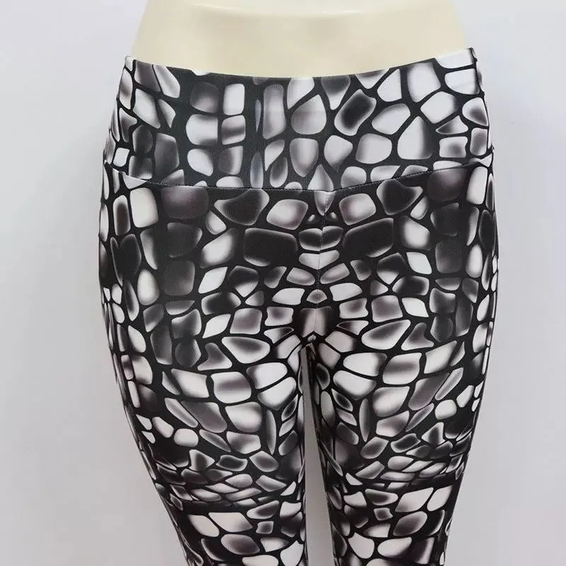 New High Waist Print Sports Pants