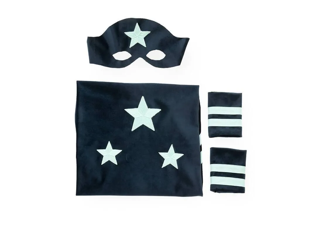 Nobodinoz Superhero costume Eco-Velvet night blue