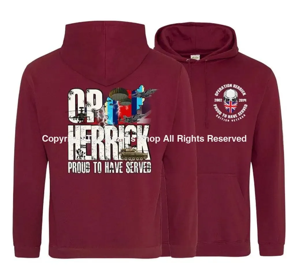 OP HERRICK Afghanistan War Veteran Double Side Printed Hoodie