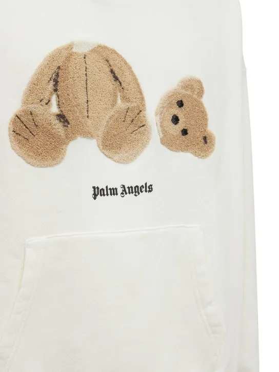 Palm Angels   Bear embroidery cotton hoodie 