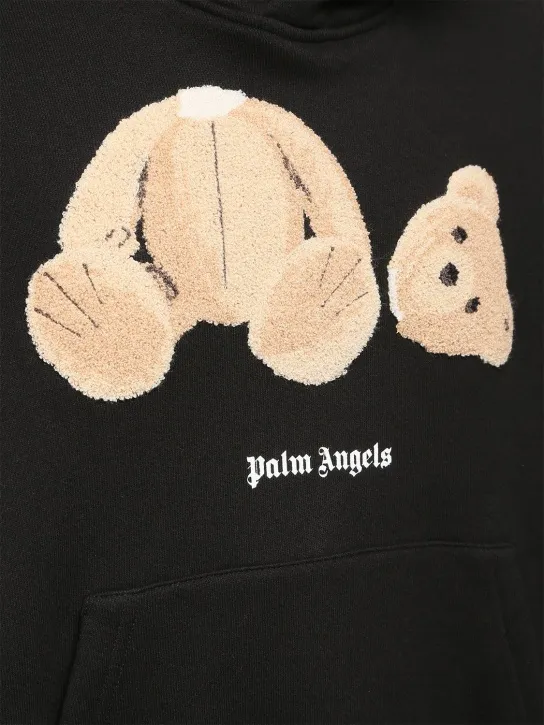 Palm Angels   Bear embroidery cotton hoodie 