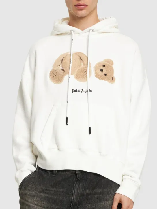 Palm Angels   Bear embroidery cotton hoodie 