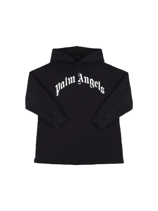 Palm Angels   Logo print cotton sweat dress hoodie 