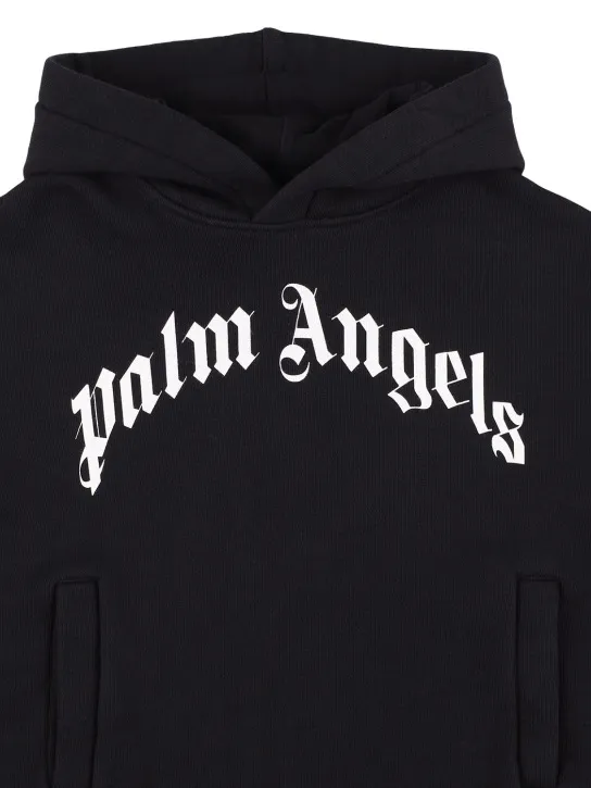 Palm Angels   Logo print cotton sweat dress hoodie 