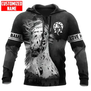 Personalized Appaloosa Horse Black White Color 3D Printed Unisex Hoodie