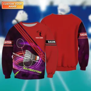 Personalized Name Badminton 3D Sweatshirt, Best Coach Ever Sport Fans Christmas Gift