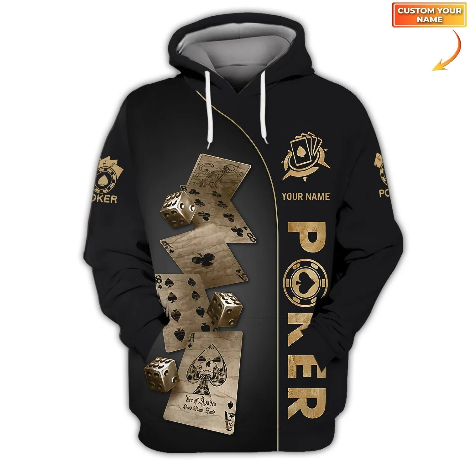 Poker Custom Name 3D Full Print Shirt Personalized Gift For Poker Lovers