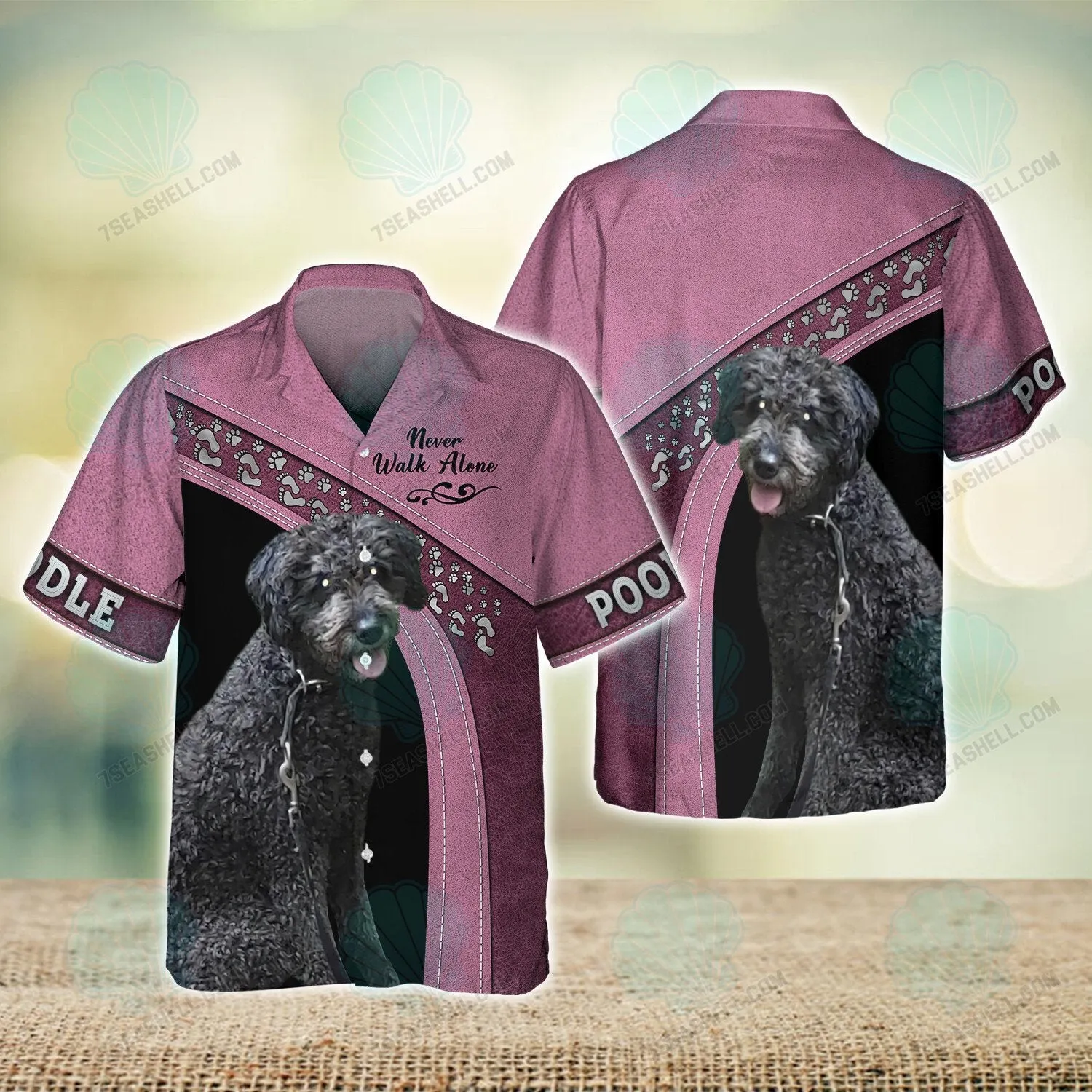 Poodle Pink Never Walk Alone 3D Full Print Shirts, Christmas Dog Memorial Gifts for loss of Dog