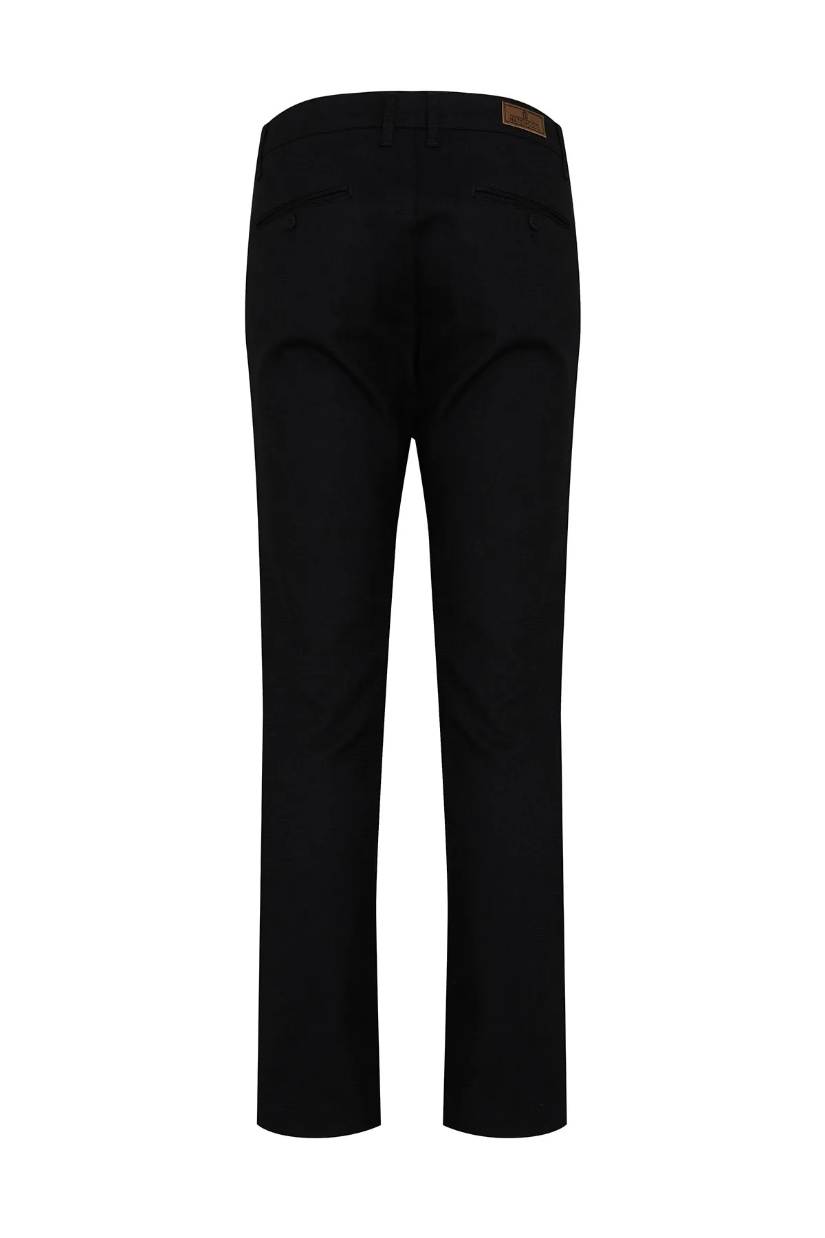 Regular Fit Black High Waist Cotton Casual Pants