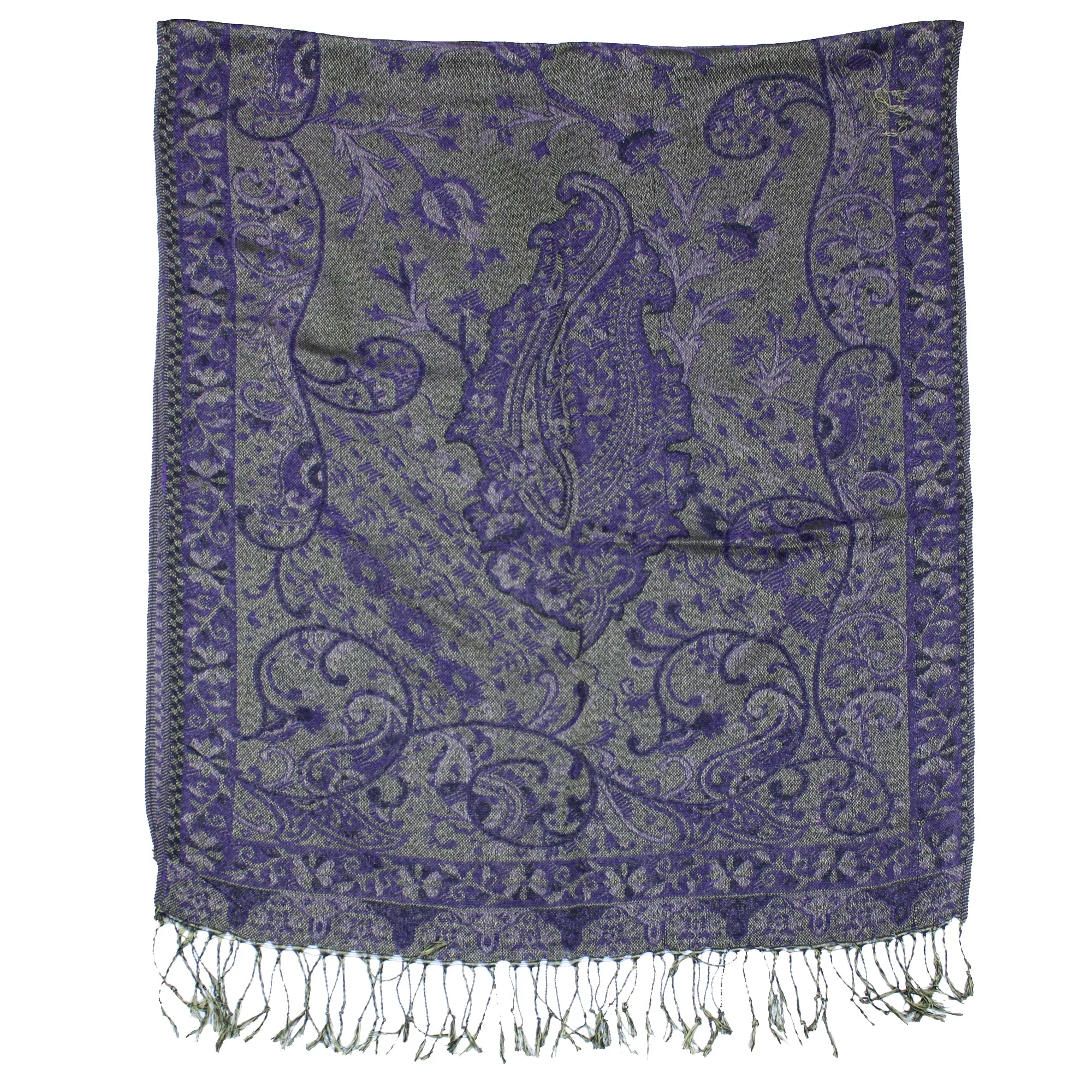 Reversible Paisley Print Pashmina with Tassels