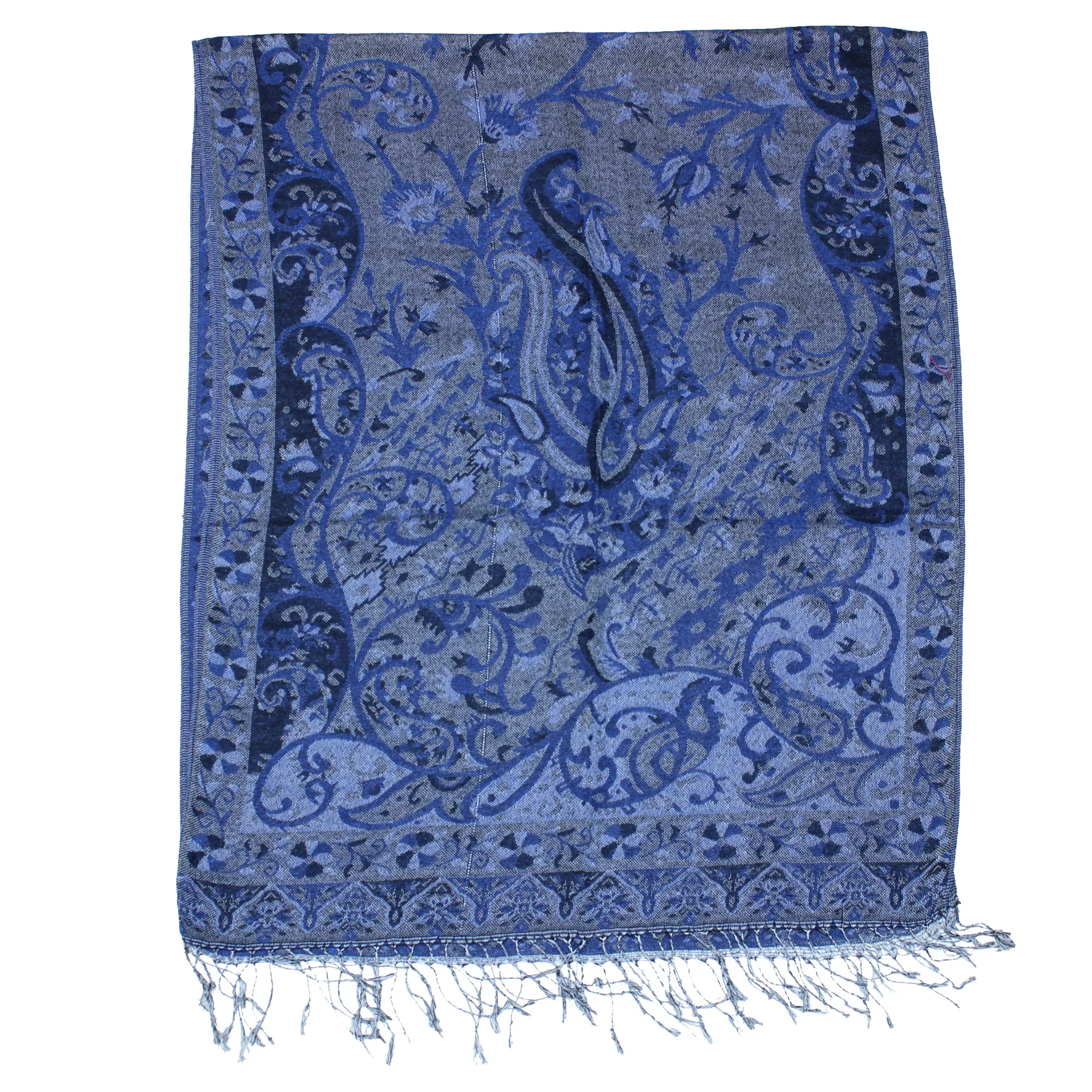 Reversible Paisley Print Pashmina with Tassels