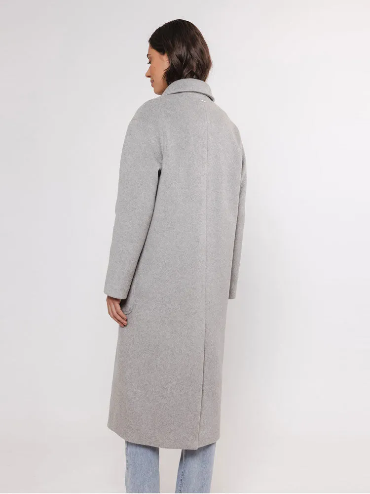 Rino & Pelle Long Double Breasted Coat Light Grey