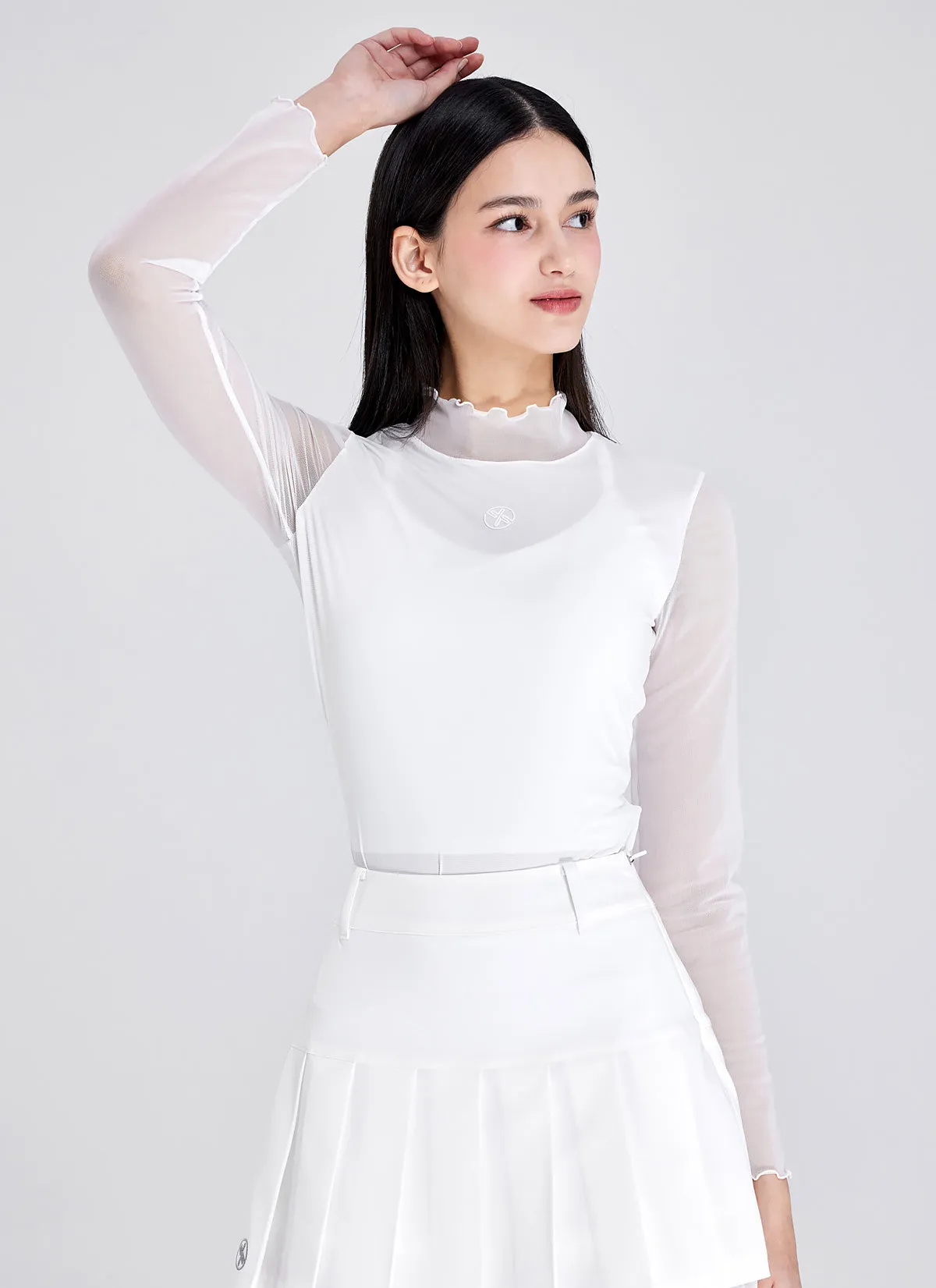 Ruffle Mock Neck Base Layer