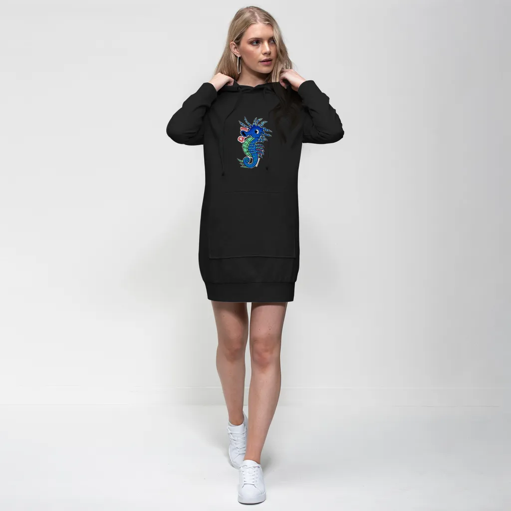 Scribblers the Seahorse Premium Adult Hoodie Dress