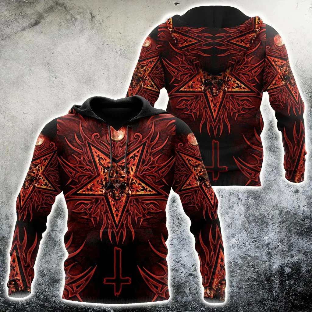 Shape Of Satanic Skull Hoodie For Men And Women, Satanics Skulls Hoodies, Satanic Hoodie