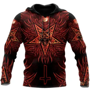 Shape Of Satanic Skull Hoodie For Men And Women, Satanics Skulls Hoodies, Satanic Hoodie