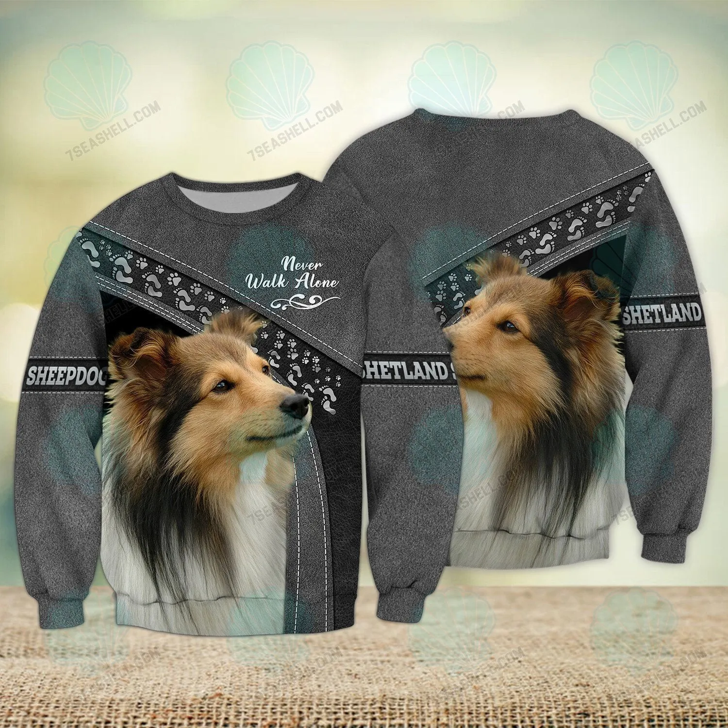 Shetland Sheepdogs Love Never Walk Alone 3D Full Print Christmas Shirts