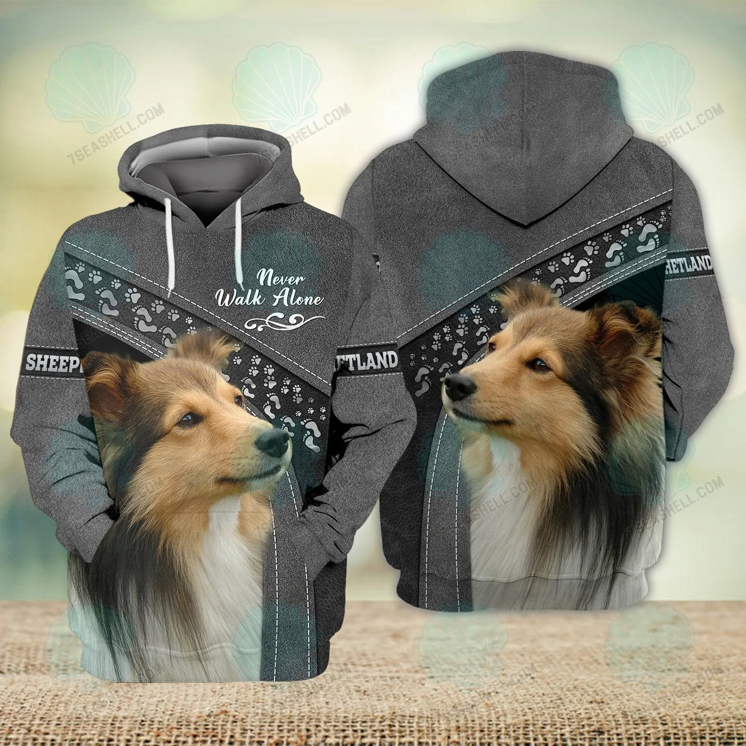 Shetland Sheepdogs Love Never Walk Alone 3D Full Print Christmas Shirts