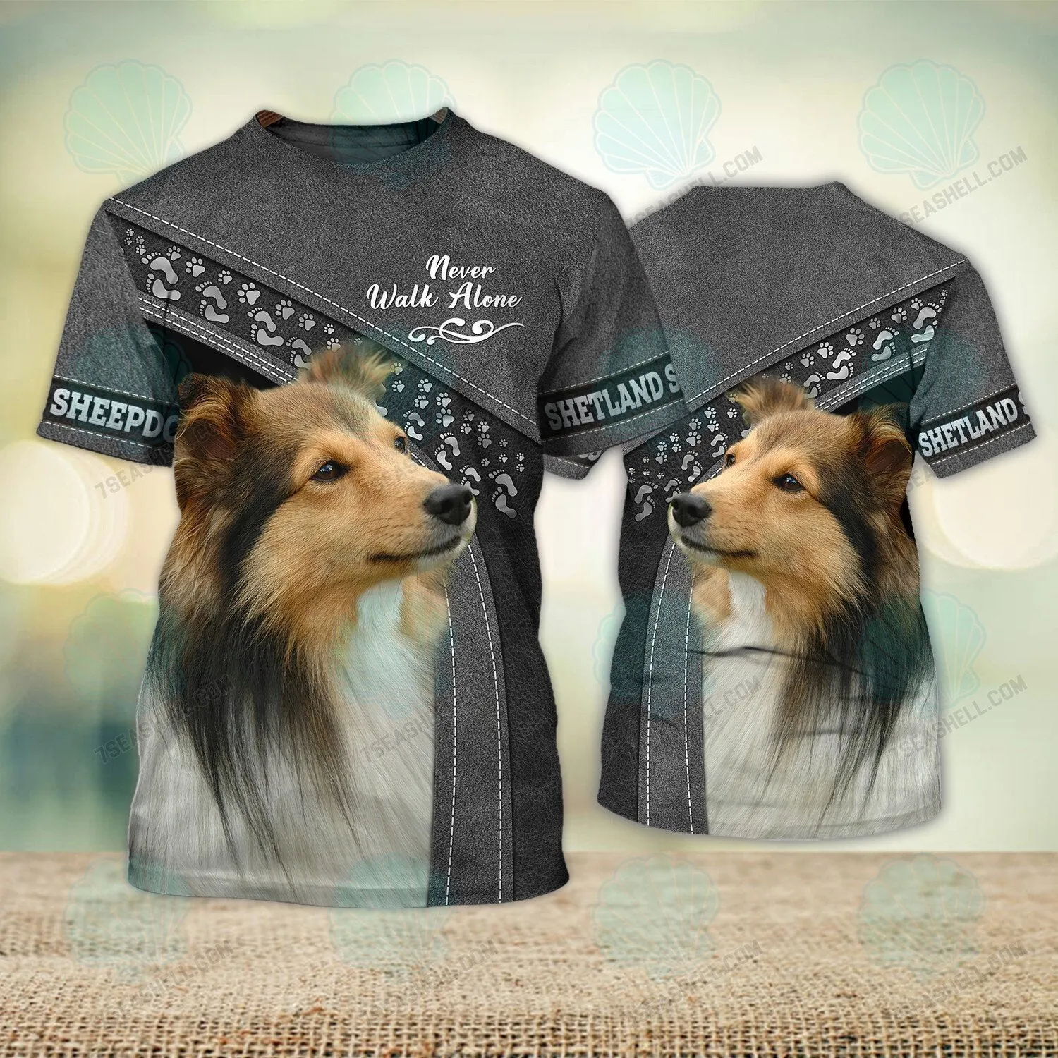 Shetland Sheepdogs Love Never Walk Alone 3D Full Print Christmas Shirts