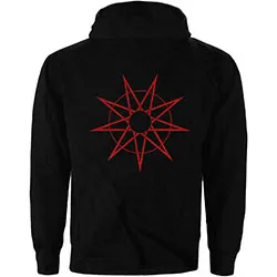 Slipknot Unisex Zipped Hoodie: 9 Point Star (Back Print)