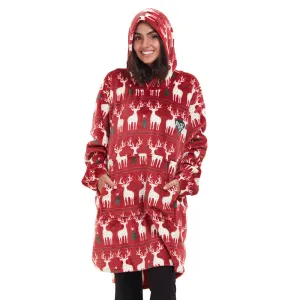 Snuggs Blanket Hoodie Red Christmas