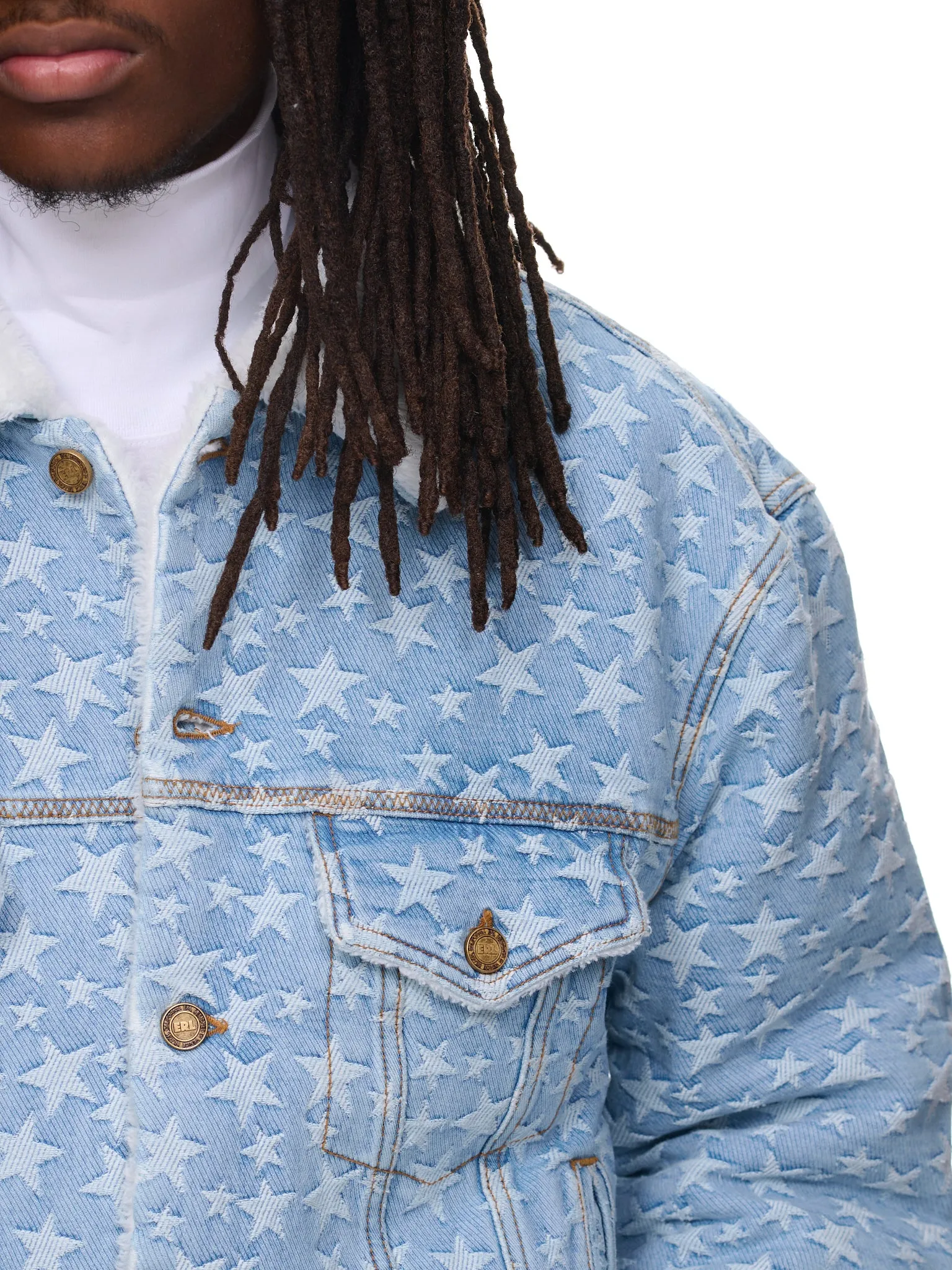 Star Jacquard Denim Jacket (ERL05J023-BLUE)