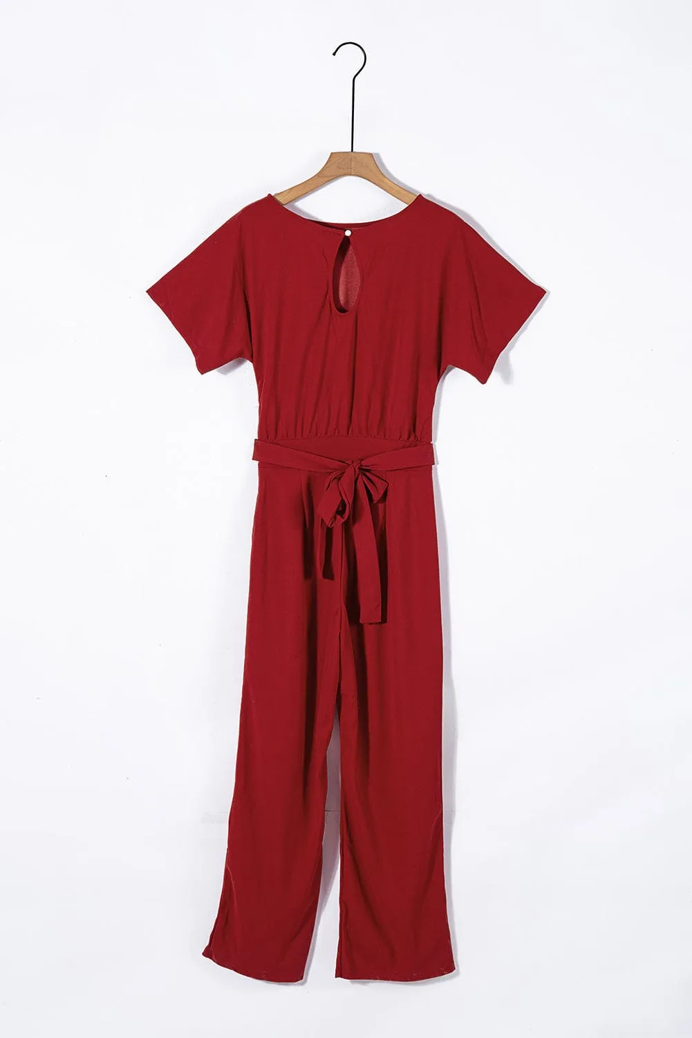 Stylish Off Shoulder Jumpsuit with Long Straight Pants