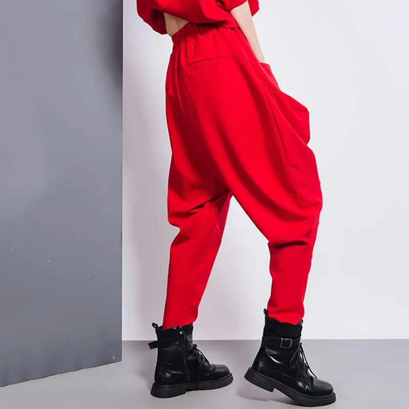 Tanaka Pocket High Waist Harem Pants - Red