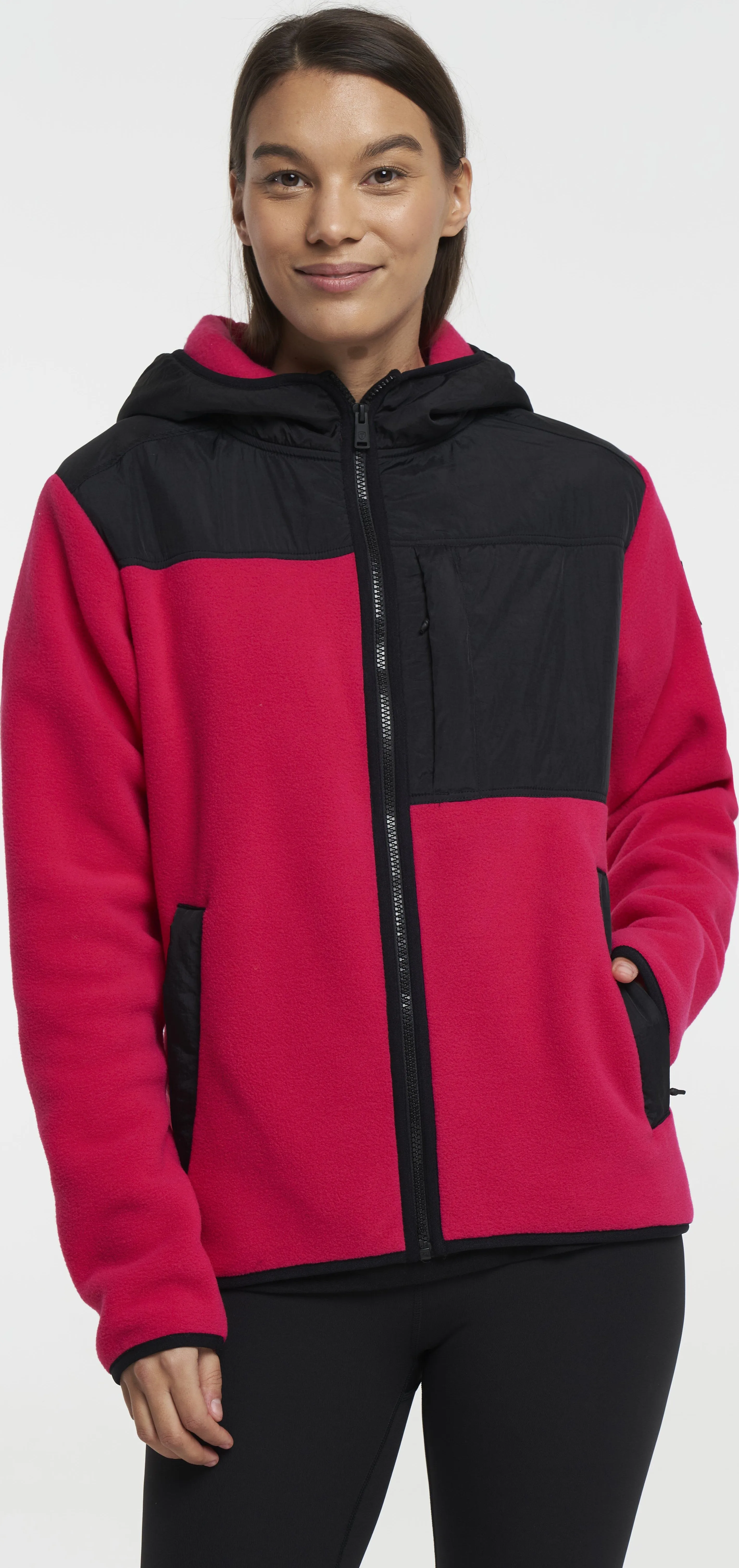 Tenson Women&#x27;s Block Zip Hoodie Cerise | Buy Tenson Women&#x27;s Block Zip Hoodie Cerise here | Outnorth