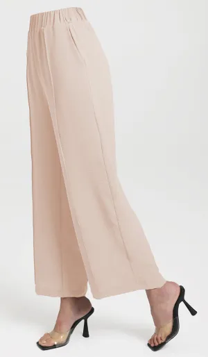 Tina Loose Stretch Wide Leg Pants - Vanilla