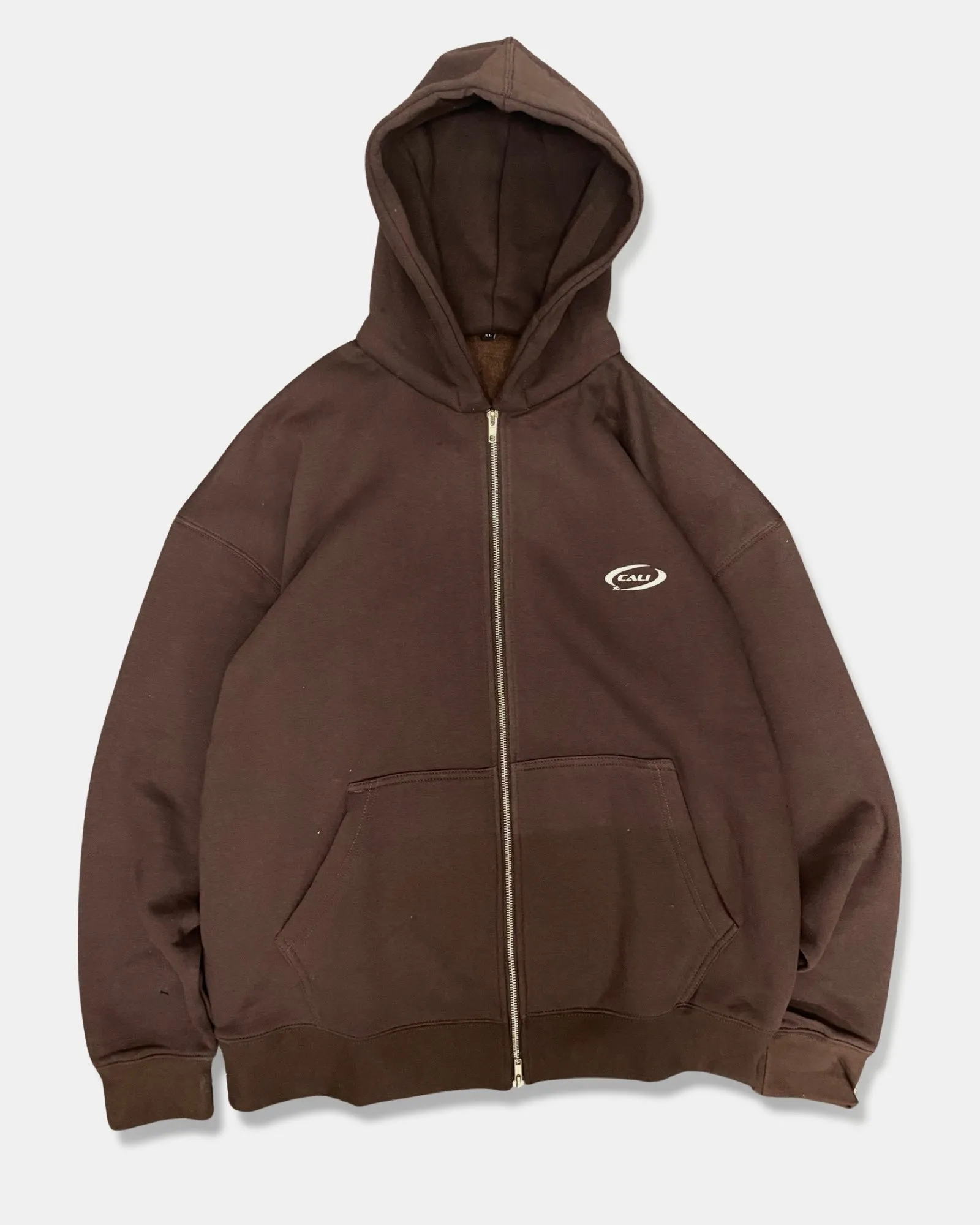 Track Zip Hoodie - Brown