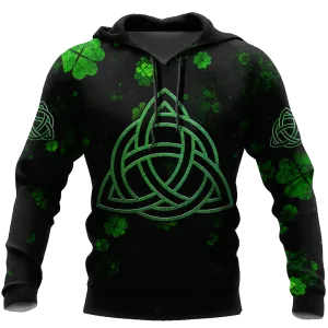 Trinity Knot or Rings Green Shamrock Shirt, St. Patrick's Day All Over Printed Shirt, Lucky Shamrock Shirt