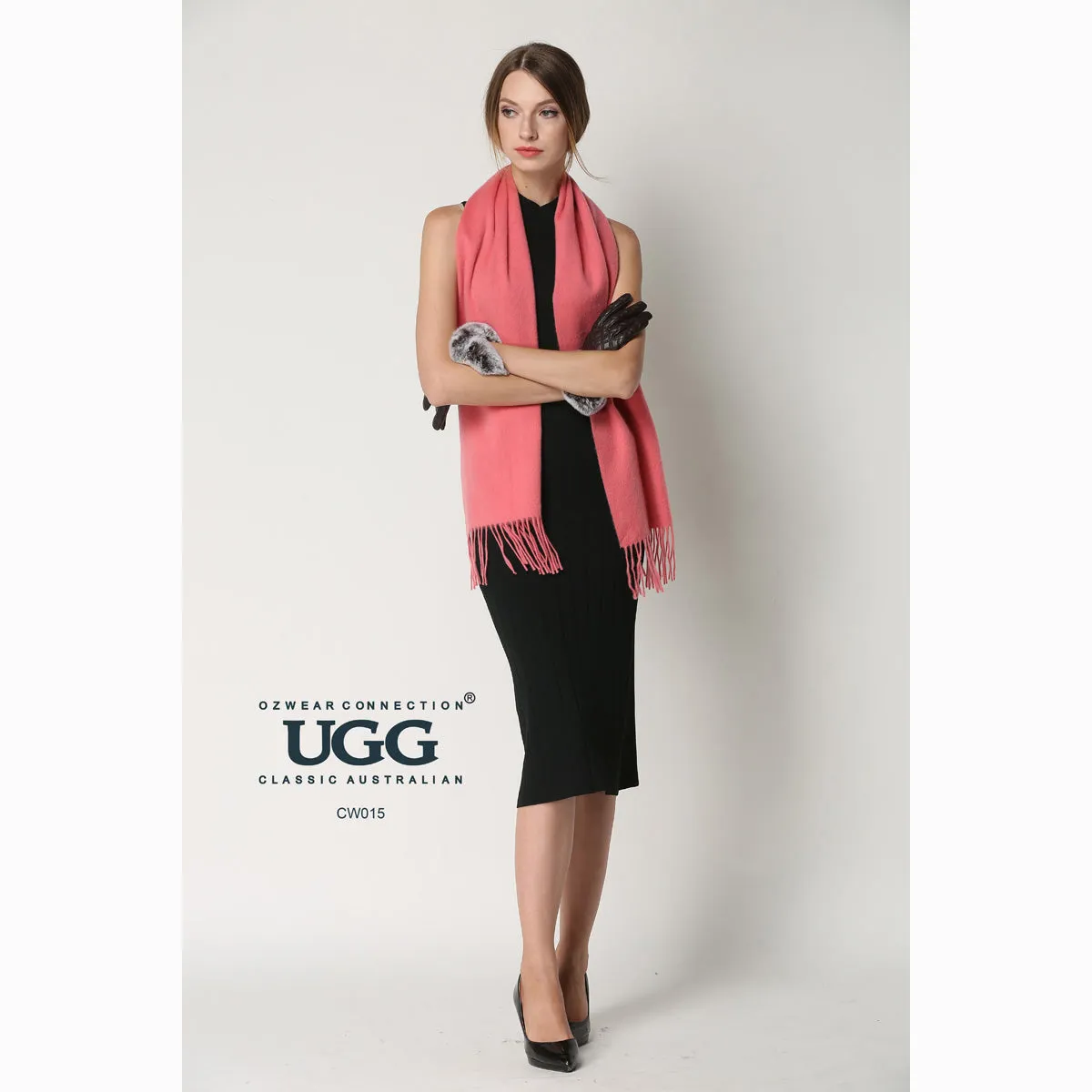 Ugg Cashmere & Wool Scarf Watermelon