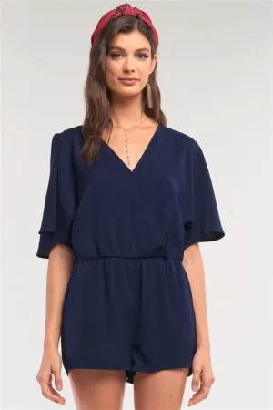 V-Neck Wrap Self-Tie Romper