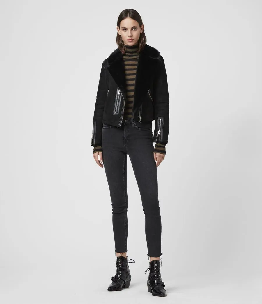 Willow Shearling Biker Jacket