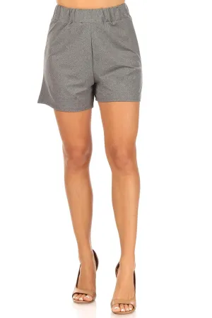 Women's Casual Elastic Basic Solid Pants Shorts